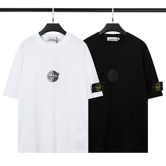 Pure Cotton Short-Sleeved T-Shirt Round Neck Men&#039;s And Women&#039;s  Summer Leisure Island Export