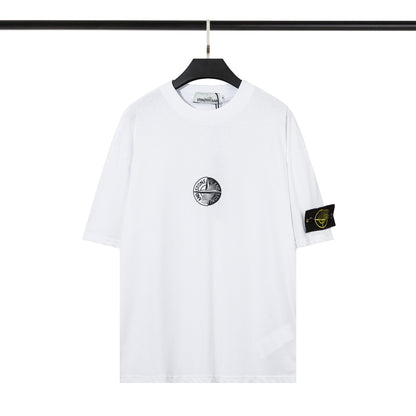 Pure Cotton Short-Sleeved T-Shirt Round Neck Men&#039;s And Women&#039;s  Summer Leisure Island Export