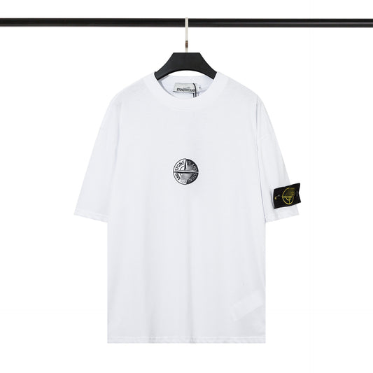 Pure Cotton Short-Sleeved T-Shirt Round Neck Men&#039;s And Women&#039;s  Summer Leisure Island Export